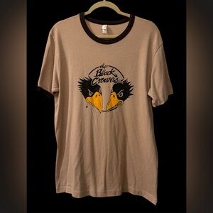The Black Crowes RARE Tan and Brown Ringer T-Shirt  Size LARGE  EUC